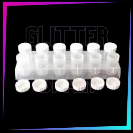 12 Pots Reliés Vides 20 ml | Accessoires Paillettes | Glitter Tattoo Spain