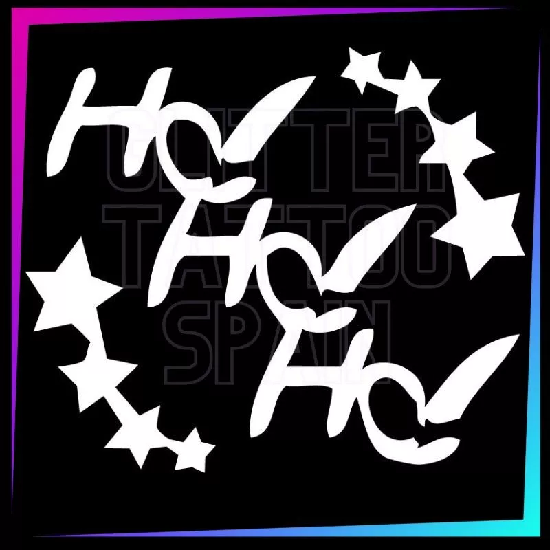 Plantilla tatuaje – Ho Ho Ho 5 cm