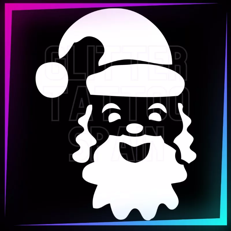 Plantilla tatuaje – Cara Papá Noel 6 cm