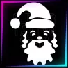 Plantilla tatuaje – Cara Papá Noel 6 cm