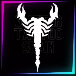 Medium scorpion stencil, 8 cm tall, for temporary tattoos using glitter, body paint, airbrush and henna.