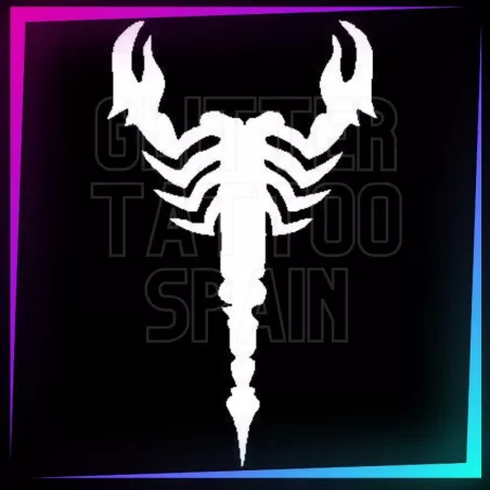 Medium scorpion stencil, 8 cm tall, for temporary tattoos using glitter, body paint, airbrush and henna.