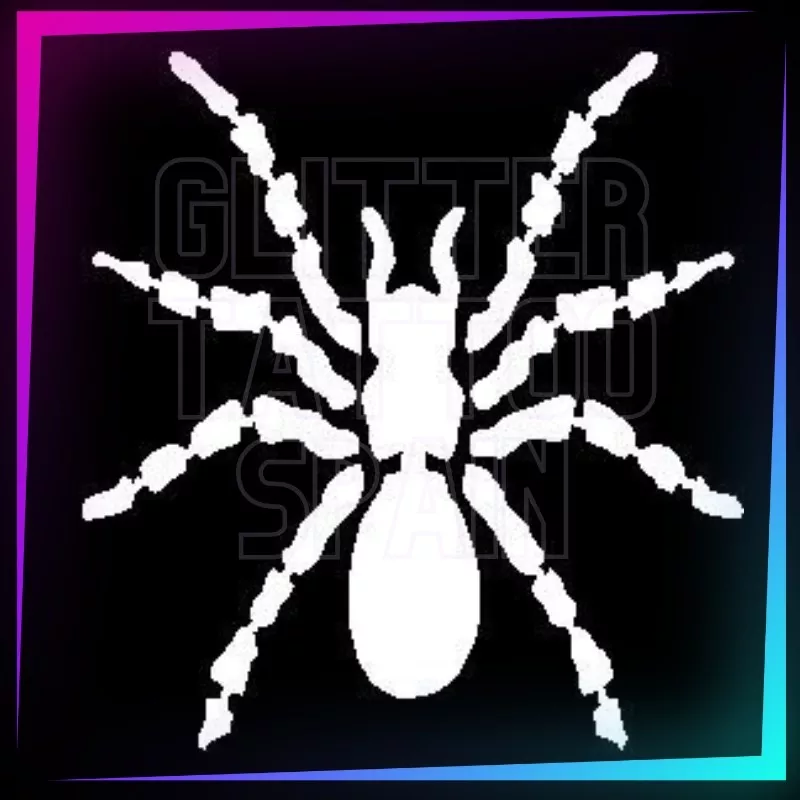 Spider stencil, 6 cm tall, for temporary tattoos using glitter, body paint, airbrush and henna.