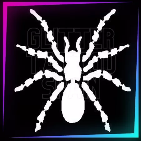 Spider stencil, 6 cm tall, for temporary tattoos using glitter, body paint, airbrush and henna.