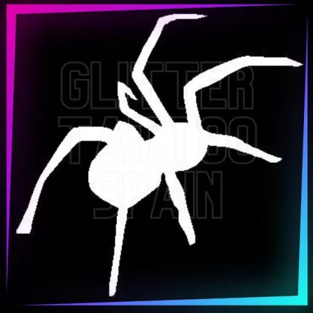 Plantilla de araña de 5,5 cm para tatuajes temporales de purpurina, pintura corporal, aerógrafo y henna.
