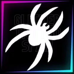 Small spider stencil, 4.5 cm tall, for temporary tattoos using glitter, body paint, airbrush and henna.