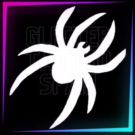 Small spider stencil, 4.5 cm tall, for temporary tattoos using glitter, body paint, airbrush and henna.