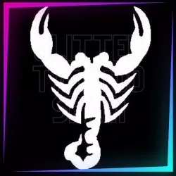 Pochoir de scorpion de 7 cm pour tatouages temporaires à la paillette, peinture corporelle, aérographe et henné.