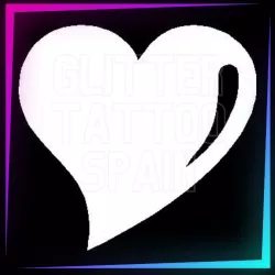 Heart stencil, 5,5 cm tall, for temporary tattoos using glitter, body paint, airbrush and henna.