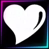 Heart stencil, 5,5 cm tall, for temporary tattoos using glitter, body paint, airbrush and henna.