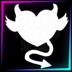 Devil Heart 5.6 cm tall | 3-layer stencil for temporary tattoos