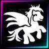 Plantilla Mi pequeño unicornio de 6 cm de alto para tatuajes temporales de purpurina, pintura corporal, aerógrafo y henna.