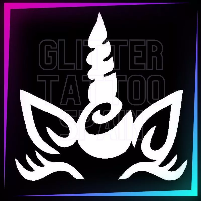 Cuerno de unicornio 6 cm alto | Plantilla 3 capas tatuajes temporales
