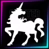 Plantilla de unicornio de 7 cm de alto para tatuajes temporales de purpurina, pintura corporal, aerógrafo y henna.