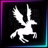 Plantilla de Pegaso de 7 cm de alto para tatuajes temporales de purpurina, pintura corporal, aerógrafo y henna.