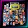 Pack of 10 medium glitter tattoo kits with 45 stencils, glitter, body glue and brushes.