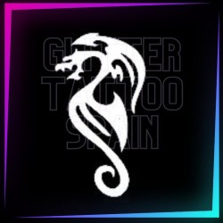 Plantilla Dragón Tribal de 10 cm de alto para tatuajes temporales de purpurina, pintura corporal, aerógrafo y henna.