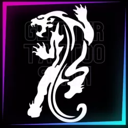 Panther stencil, 10 cm tall, for temporary tattoos using glitter, body paint, airbrush and henna.