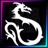 Dragon S stencil, 7.2 cm tall, for temporary tattoos using glitter, body paint, airbrush and henna.