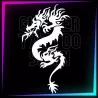 Dragon Silhouette stencil, 12.5 × 8 cm, for temporary tattoos using glitter, body paint, airbrush and henna.