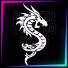 Plantilla D11 Dragón de 9,5 × 5 cm para tatuajes temporales de purpurina, pintura corporal, aerógrafo y henna.
