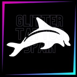 Plantilla Delfine de 4,5 cm de alto para tatuajes temporales de purpurina, pintura corporal, aerógrafo y henna.