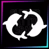 Plantilla Dolphin circle de 4 cm de alto para tatuajes temporales de purpurina, pintura corporal, aerógrafo y henna.
