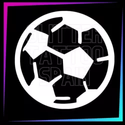Football ball 5 x 5 cm design for temporary tattoos using glitter, body paint, airbrush and henna.