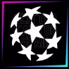 Uefa ball 5 x 5 cm design for temporary tattoos using glitter, body paint, airbrush and henna.
