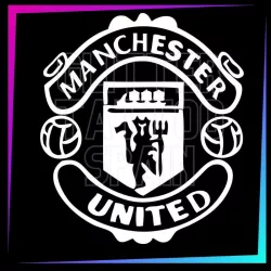 Plantilla Manchester United 7 x 5,5 cm para tatuajes temporales de purpurina, pintura corporal, aerógrafo y henna.