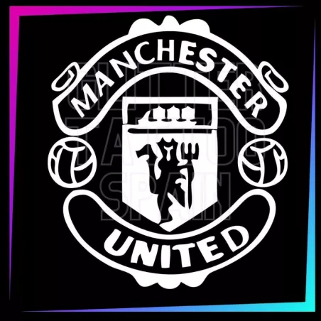 Plantilla Manchester United 7 x 5,5 cm para tatuajes temporales de purpurina, pintura corporal, aerógrafo y henna.