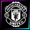 Plantilla Manchester United 7 x 5,5 cm para tatuajes temporales de purpurina, pintura corporal, aerógrafo y henna.
