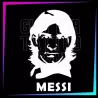 Plantilla Messi 7,5 x 4,5 cm para tatuajes temporales de purpurina, pintura corporal, aerógrafo y henna.