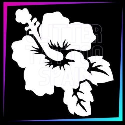 Plantilla Hibiscus Grande 9 x 8 cm para tatuajes temporales de purpurina, pintura corporal, aerógrafo y henna.