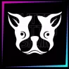 Bull Terrier 5.5 x 7 cm design for temporary tattoos using glitter, body paint, airbrush and henna.