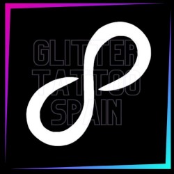 Plantilla Infinito 5 x 5 cm para tatuajes temporales de purpurina, pintura corporal, aerógrafo y henna.