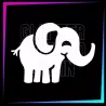Plantilla Elefante 4,8 x 6,3 cm para tatuajes temporales de purpurina, pintura corporal, aerógrafo y henna.