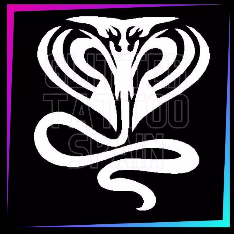 Plantilla Cobra 11 cm de alto para tatuajes temporales de purpurina, pintura corporal, aerógrafo y henna.