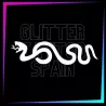 Snake 11.5 cm long design for temporary tattoos using glitter, body paint, airbrush and henna.