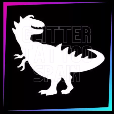 Plantilla Dino 5,5 cm de alto para tatuajes temporales de purpurina, pintura corporal, aerógrafo y henna.