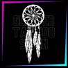 Dreamcatcher 14 cm long design for temporary tattoos using glitter, body paint, airbrush and henna.