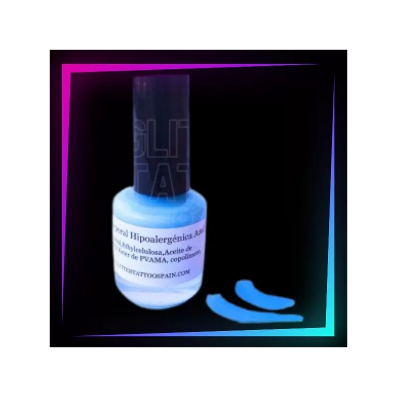 Pintura corporal azul celeste para aplicación con pincel, hipoalergénica y resistente al agua.