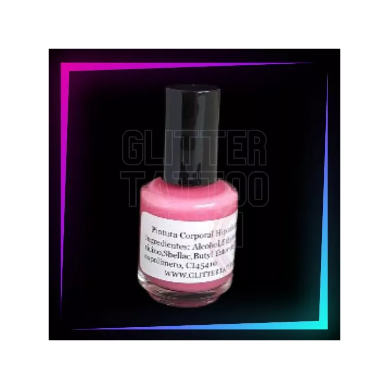 Pintura corporal Rosa Chicle para aplicación con pincel, hipoalergénica y resistente al agua.