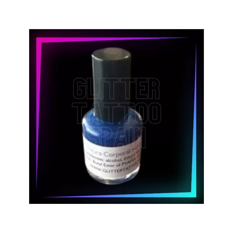 Marine blue body paint for brush application, hypoallergenic and water-resistant.