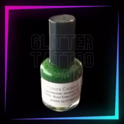 Pintura corporal verde para aplicación con pincel, hipoalergénica y resistente al agua.