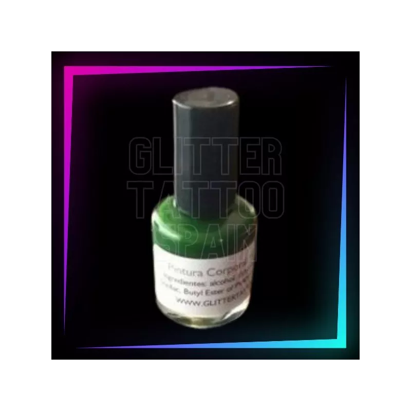 Green body paint for brush on application, hypoallergenic and water-resistant.