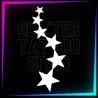 6 Stars 9.8 cm tall design for temporary tattoos using glitter, body paint, airbrush and henna.