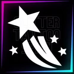 Shooting Star 5.6 cm tall | 3-layer stencil for temporary tattoos