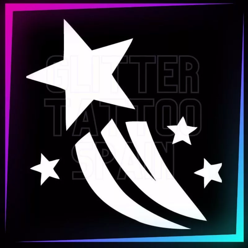 Shooting Star 5.6 cm tall | 3-layer stencil for temporary tattoos
