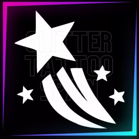 Shooting Star 5.6 cm tall | 3-layer stencil for temporary tattoos